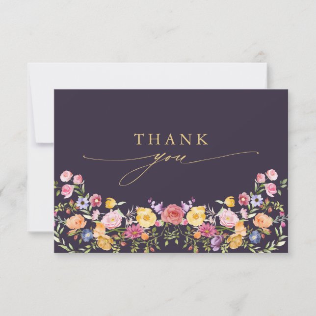 Wildblume Frühjahr Dankeskarte (Vorderseite)