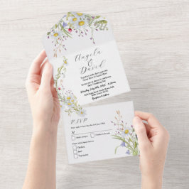 Wildblume Frühjahr Delikate Hochzeit Einladung & U