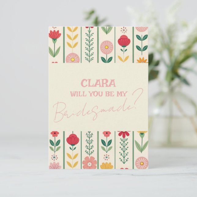 Wildblume Frühjahr Einladung (Stehend Vorderseite)