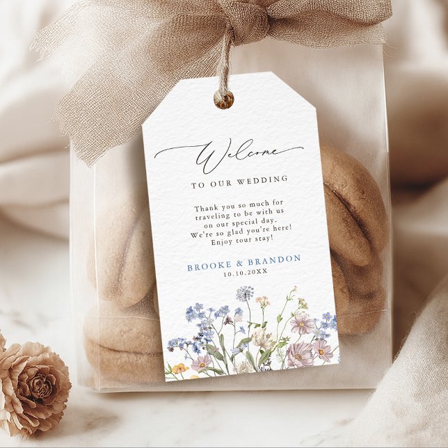 Wildblume Frühjahr Geschenkanhänger (Colorful Spring Wildflower Meadow Garden Wedding Gift Tags)