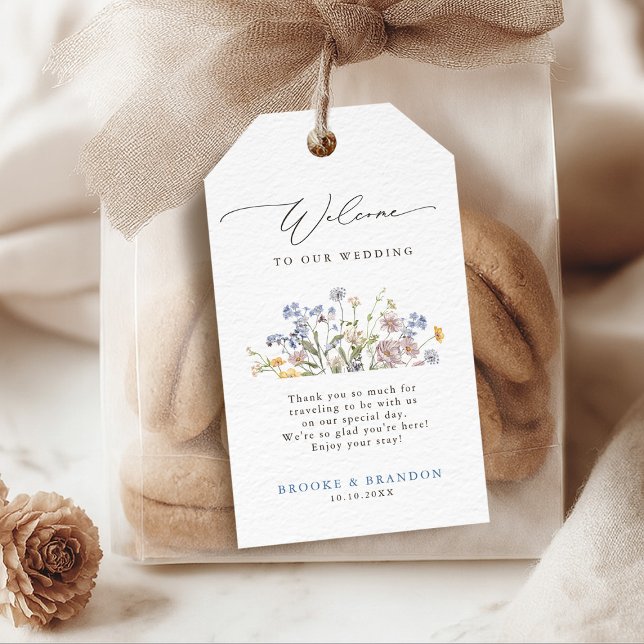 Wildblume Frühjahr Geschenkanhänger (Colorful Spring Wildflower Meadow Garden Wedding Gift Tags)