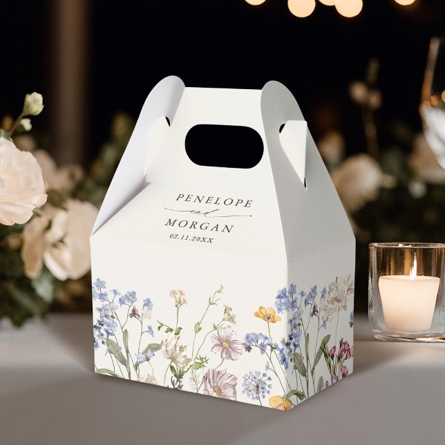 Wildblume Frühjahr Geschenkschachtel (Colorful Spring Wildflower Meadow Garden Wedding Favor Boxes)