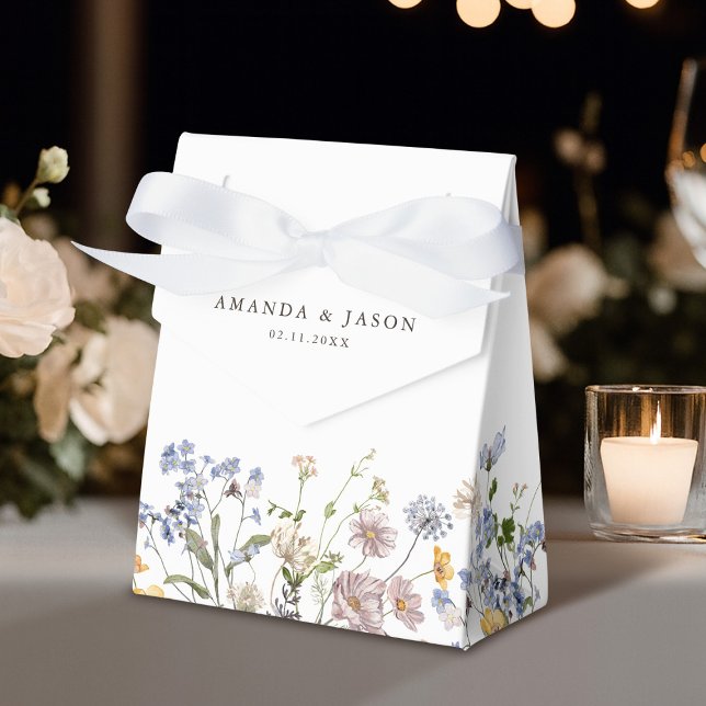 Wildblume Frühjahr Geschenkschachtel (Colorful Spring Wildflower Meadow Garden Wedding Favor Boxes)
