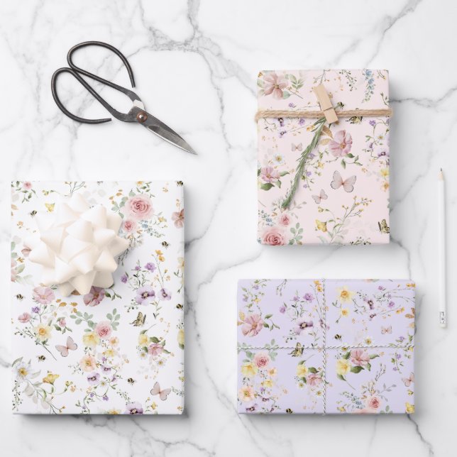 Wildblume Frühjahr Messe Florenz Geschenkpapier Set (Vorderseite)