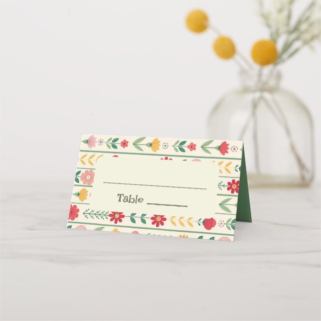 Wildblume Frühjahr Platzkarte (Vorderseite)