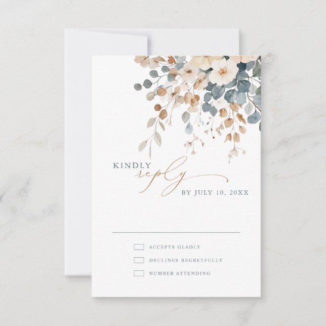 Wildblume Frühjahr RSVP Karte (Vorderseite)