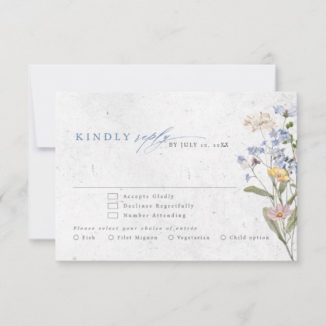 Wildblume Frühjahr RSVP Karte (Vorderseite)
