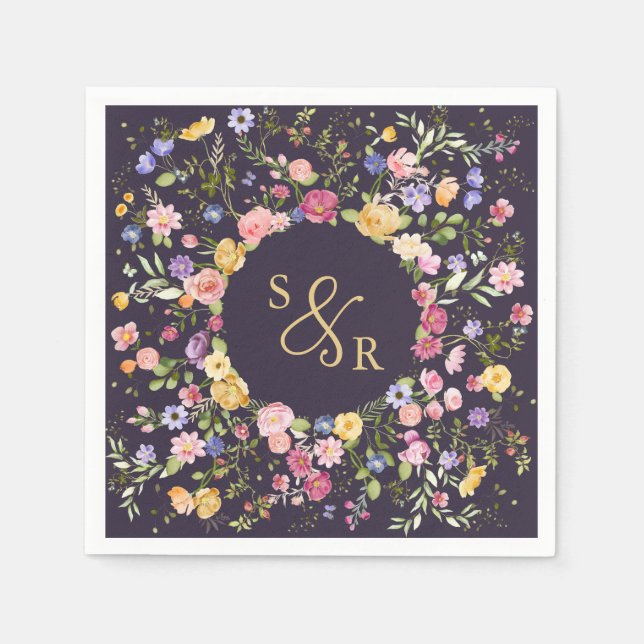 Wildblume Frühjahr Serviette (Vorderseite)