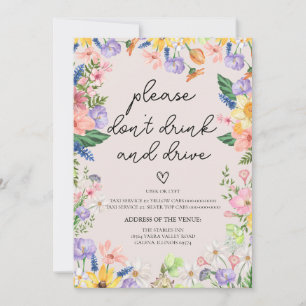 Wildblume Frühjahr Sign Card nicht trinken und fah Einladung