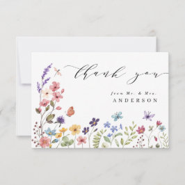 Wildblume Frühjahr Sommer Floral Herr und Frau Dankeskarte
