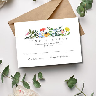 Wildblume Frühjahr Sommer Outdoor Hochzeit RSVP Karte
