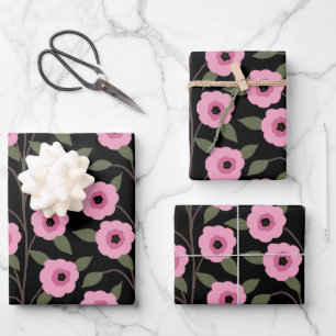 Wildblume Frühjahr Wiesen Blumengarten Grüne Geschenkpapier Set