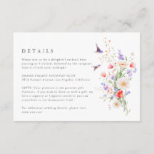 Wildblume Frühjahrsdetails Hochzeitskarte