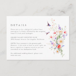 Wildblume Frühjahrsdetails Hochzeitskarte Begleitkarte