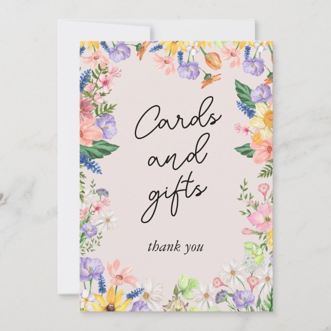 Wildblume Frühjahrskarten und Geschenkkarte Einladung (Vorderseite)