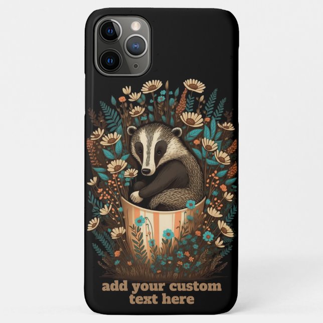 Wildblume für Badger Sitting Cup Case-Mate iPhone Hülle (Rückseite)
