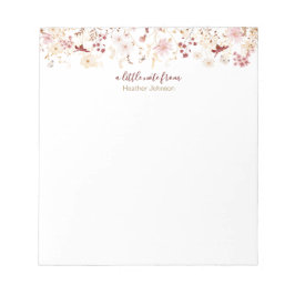Wildblume für Burgund und Blush Notizblock