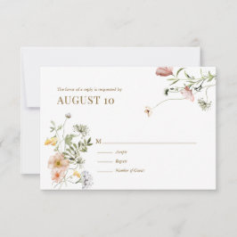 Wildblume für Hochzeiten auf Wasserfarben RSVP Karte