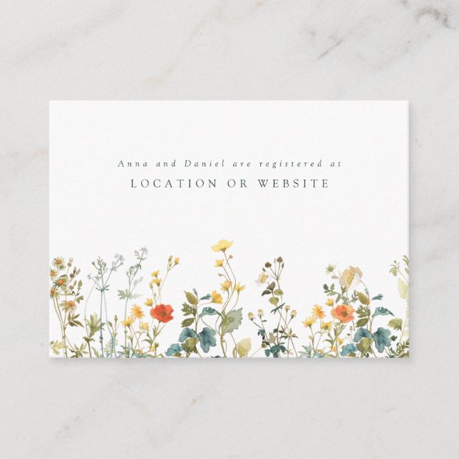 Wildblume für Hochzeiten Begleitkarte (Vorderseite)