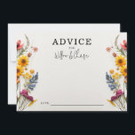 Wildblume für Hochzeitsratgeber für gepresste Blum Hinweiskarte<br><div class="desc">Frag deinen Hochzeitsgästen,  Ratschläge für die Neuvermählten zu teilen. Passen Sie einfach Ihren Namen an.</div>
