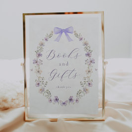 Wildblume für lila Bücher und Geschenke Poster