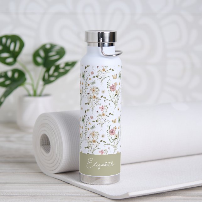 Wildblume für Personalisierte Blumen Trinkflasche (Yoga)