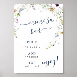 Wildblume für Wasserfarben Script Mimosa Bar Sign Poster
