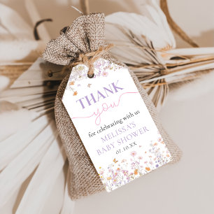 Wildblume Garden Baby Shower Tags Geschenkanhänger