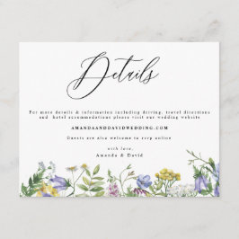 Wildblume Garden Boho Wedding Details Card Begleitkarte