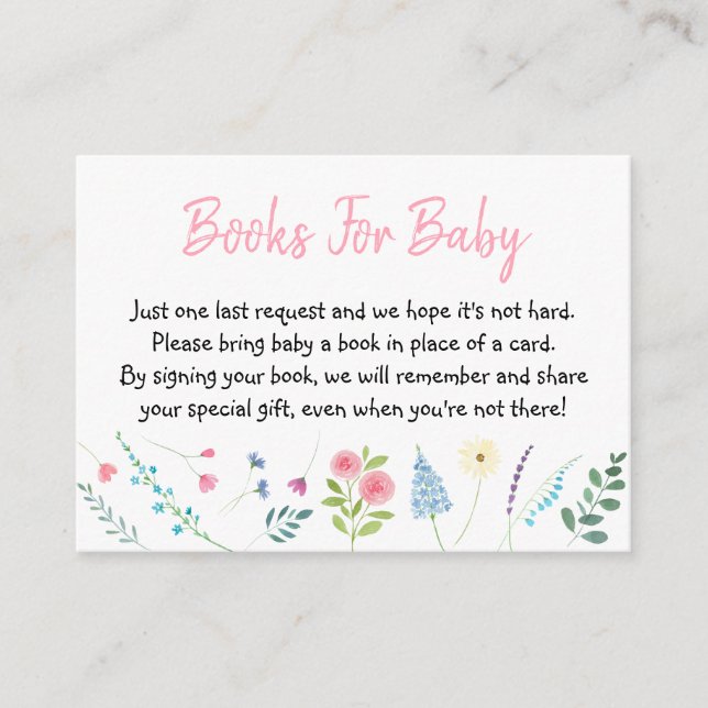 Wildblume Garden Books for baby Begleitkarte (Vorderseite)