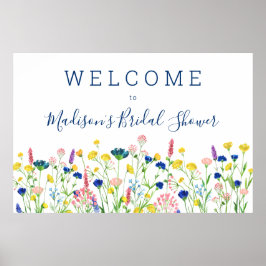 Wildblume Garden Brautparty Begrüßungszeichen Poster