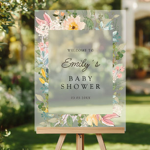 Wildblume Garden Charm   Baby Dusche Empfang Acrylschild