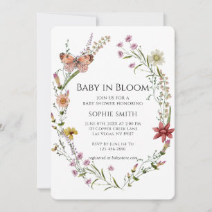 Wildblume Garden Eine Kinderdusche im Blut Einladung