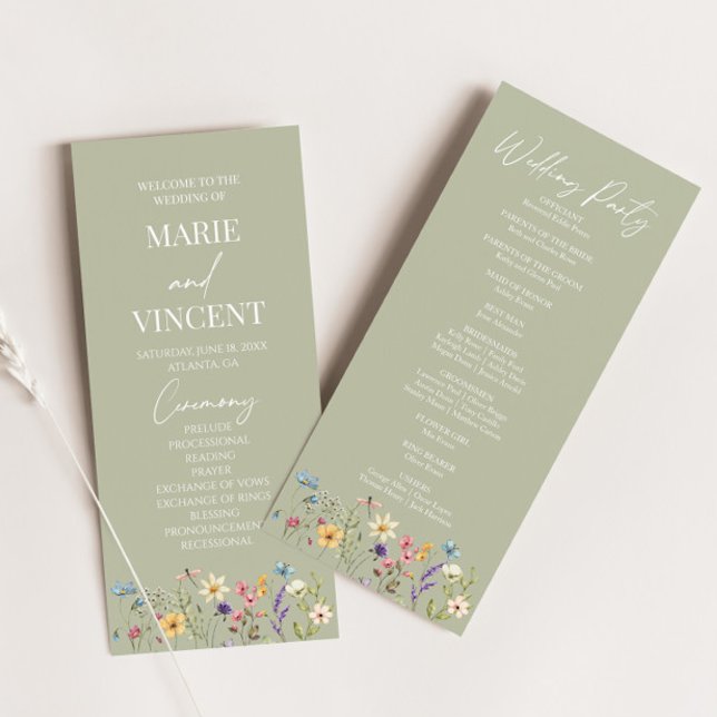 Wildblume Garden Floral Wilde Blume Hochzeit Programm (Von Creator hochgeladen)