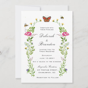 Wildblume Garden Hochzeit Einladung