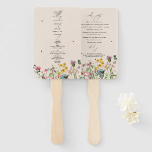 Wildblume Garden Hochzeitsprogramm für Wasserfarbe Fächer