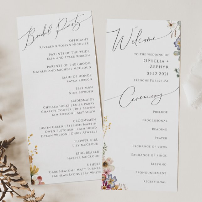 Wildblume Garden | Hochzeitsprogramm Programm (Von Creator hochgeladen)