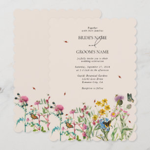 Wildblume Garden & Insecken Wedding Inv Einladung
