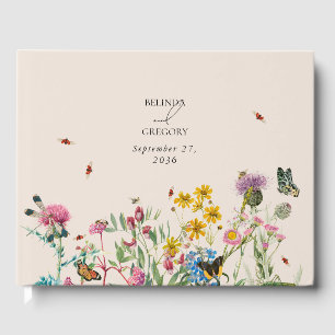 Wildblume Garden & Insekten Hochzeit Gästebuch
