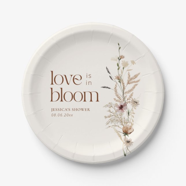 Wildblume Garden Liebe ist in Bloom Pappteller (Vorderseite)