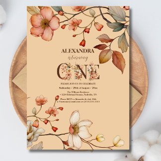 Wildblume Garden Party 1. Geburtstag Einladung