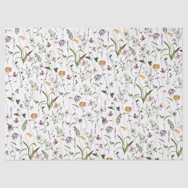 Wildblume Garden Pattern Seidenpapier (Vorderseite)