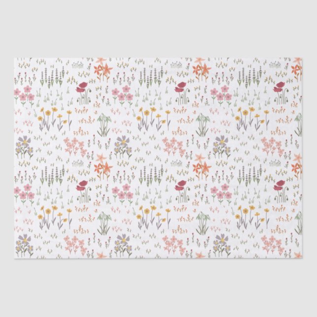 Wildblume Garden Pattern Seidenpapier (Vorderseite)