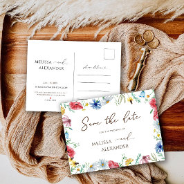 Wildblume Garden Save the Date Einladungspostkarte
