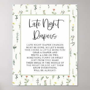 Wildblume Garden Spate Night Diapers Poster