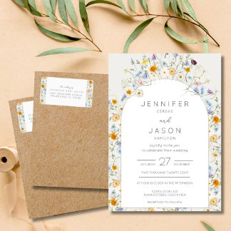 Wildblume Garden Spring Wedding Rücksendeadresse