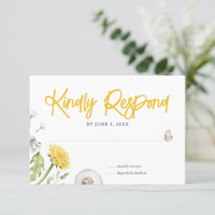 Wildblume Garden Wedding RSVP Karte