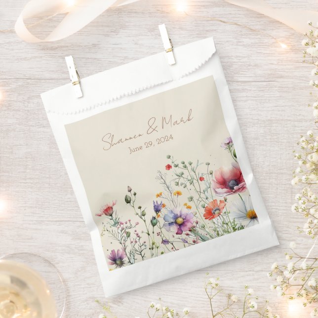 Wildblume Gastgeschenk Hochzeit Geschenktütchen (Ausgeschnitten)