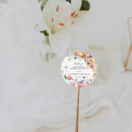 Wildblume | GASTGESCHENK HOCHZEIT Runder Aufkleber