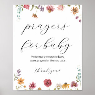 Wildblume-Gebete für Baby-Zeichen Poster